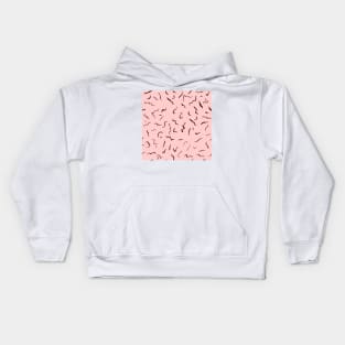 Artistic Squiggle Colorful Print Pattern Baby Pink Kids Hoodie